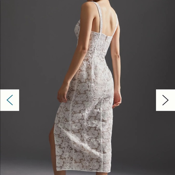 Anthropologie Midi Lace Dress with Slit - Picture 2 of 7